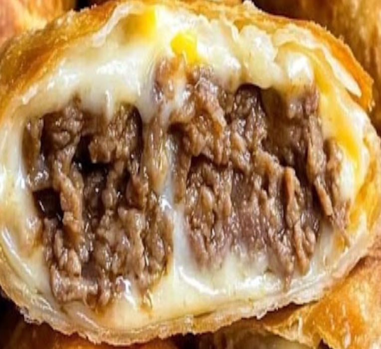 Egg rolls filled with Philly cheesesteak.