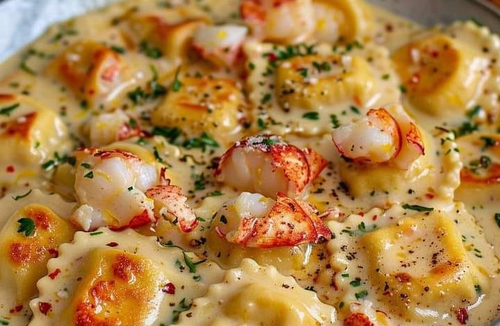 Lobster Ravioli in Creamy Sauce