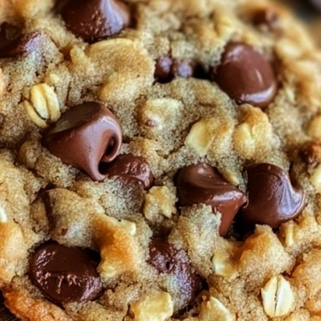 Soft oatmeal cookies with chocolate chips.